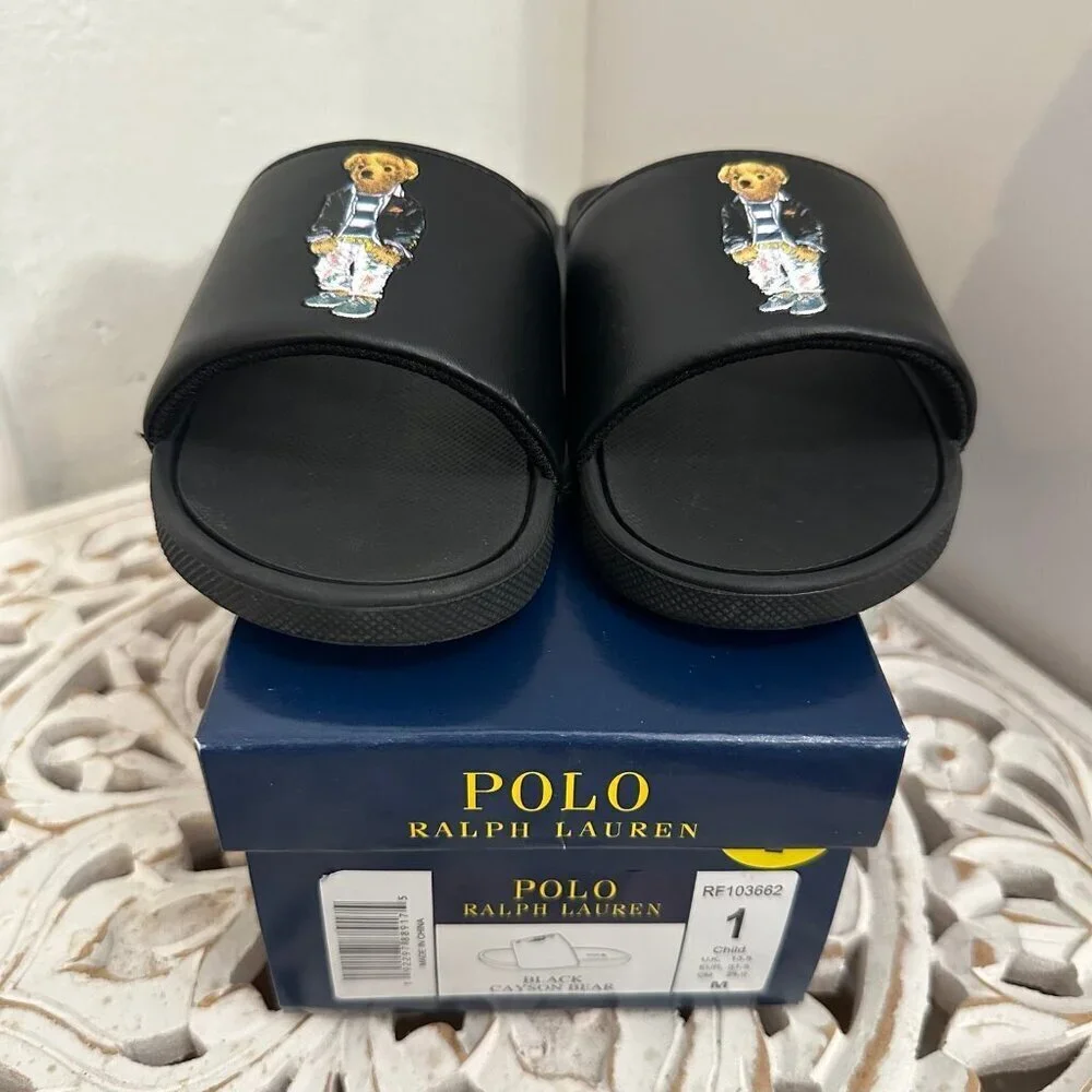 NWT Polo Ralph Lauren Cayson Bear slide sandals 1